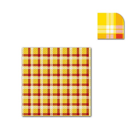 Tovaglia Scozzese Giallo/Rosso 100X100 Fato